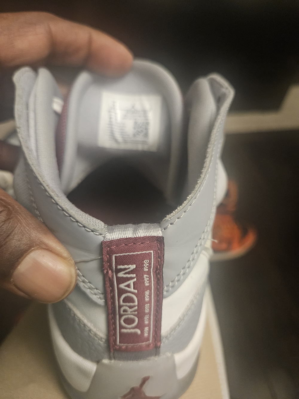 Air Jordan Grey & Burgundy Sneakers